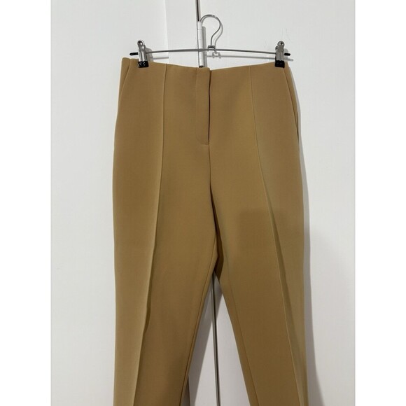 Diane von Furstenberg Women High Rise Pleated Straight Slacks Camel S4 Heavy Wtg - Picture 2 of 16
